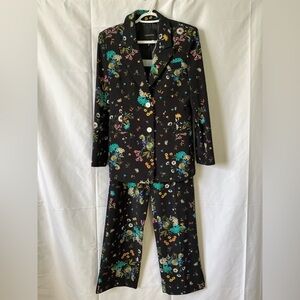 Kangsister dark floral suit set | Whimsigoth botanical blazer & pants